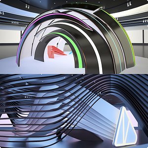 3D Futuristic Exhibition Stand Bundle