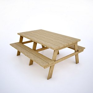 Wooden Table and Benches