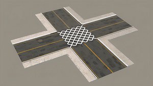 Modular Low-Poly Road Assets for City Scenes 3D