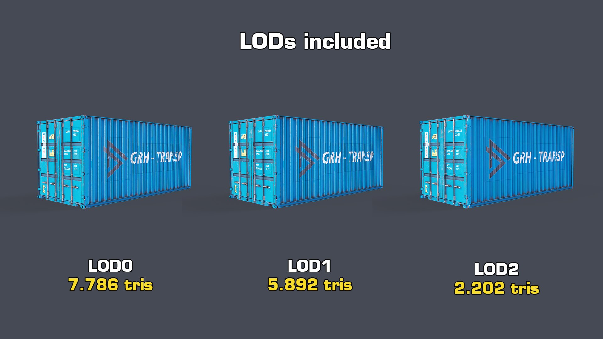 Gameready Lods Container 3D - TurboSquid 1672355