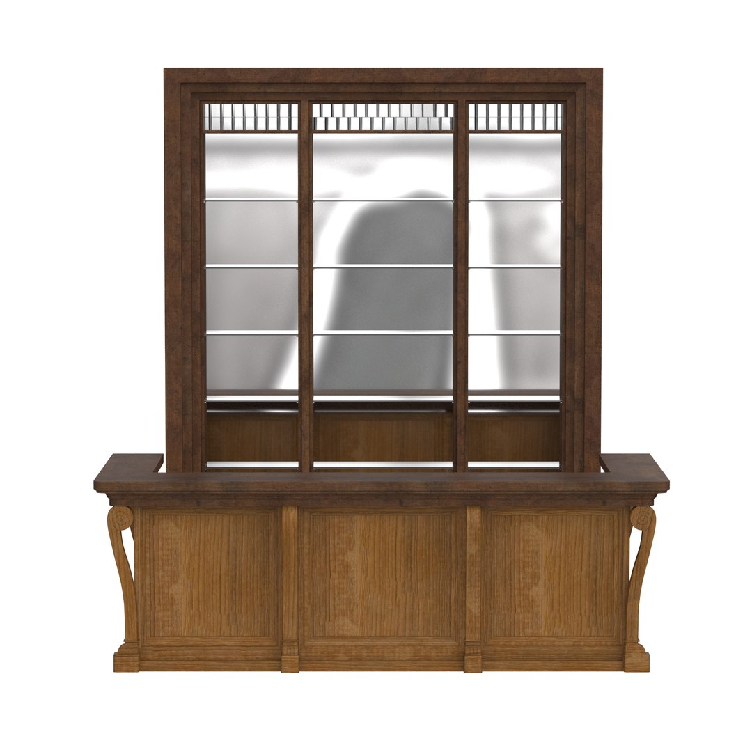 3D Bar counter in colonial style model - TurboSquid 2003447