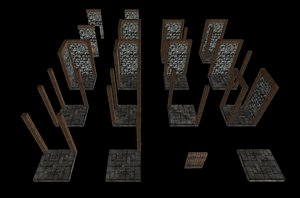 3d model simple dungeon set