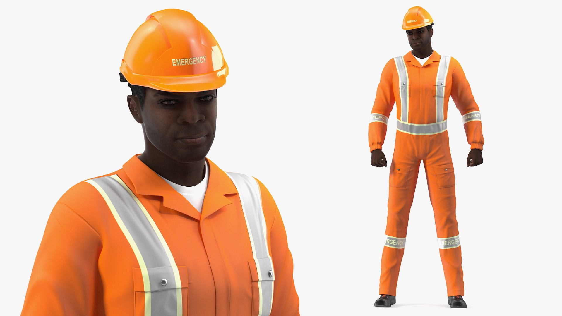 African American Disaster Rescuer 3D model preview