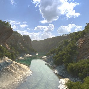 3D canyon riverbed