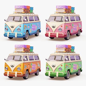 3D model Retro Travel Van