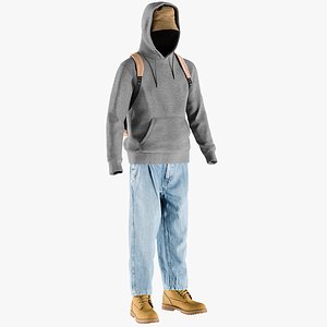 Mens Boots with Jeans Tshirt Hoodie Hat and Backpack 10