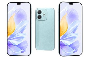 3D Honor X60i Cloud Blue Low Poly