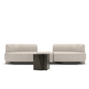 3D pop sofa and sin side table design by Christophe Delcourt