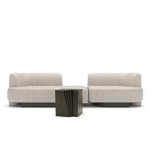 pop sofa and sin side table design by Christophe Delcourt