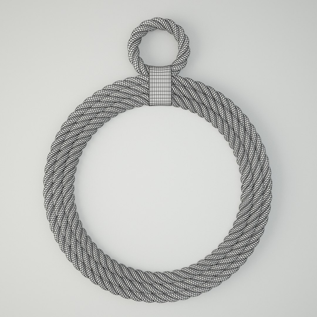 3D Whitewash Jute Rope Mirror Model - TurboSquid 1203118
