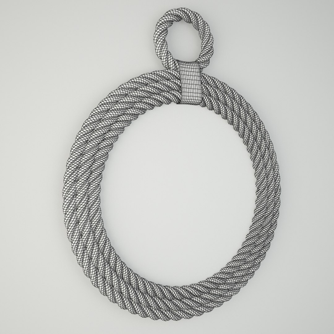 3D Whitewash Jute Rope Mirror Model - TurboSquid 1203118
