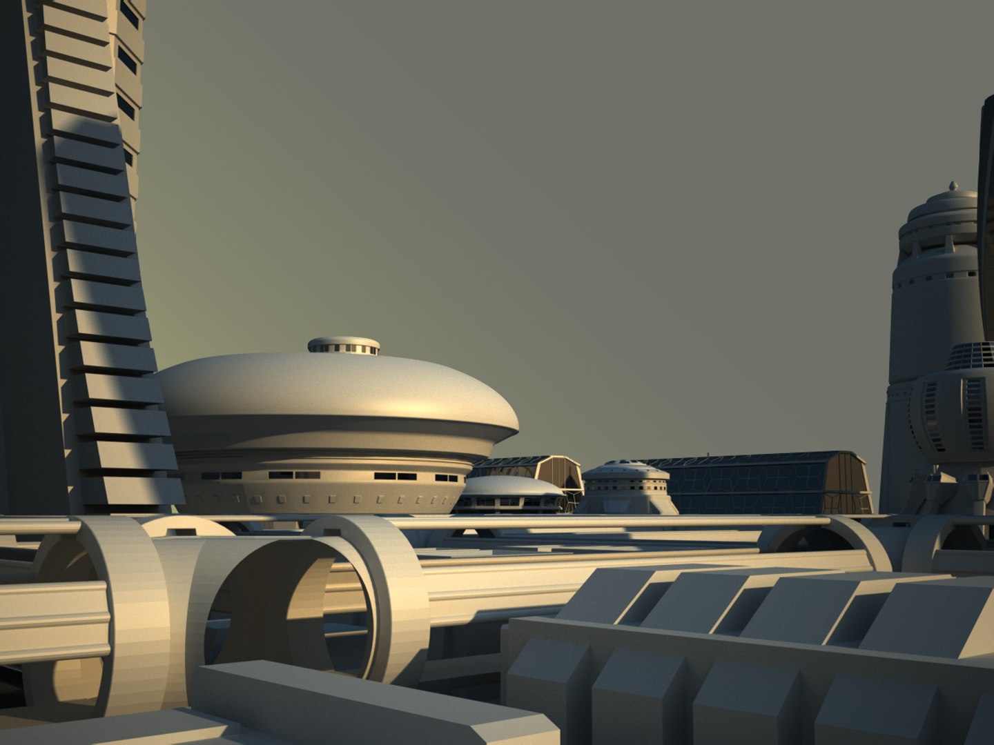 futuristic road v-ray 3d max