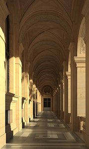 3d model 2 old style corridor interior