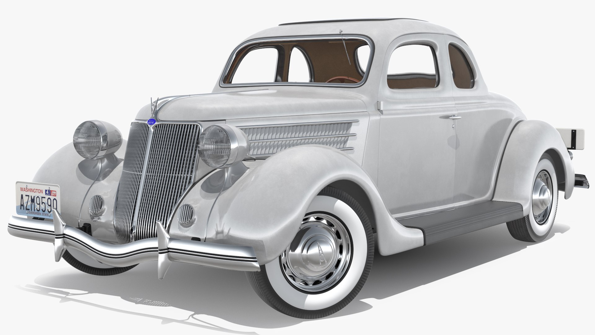 1936 Ford V8 Coupe Metallic Rigged 3D model preview