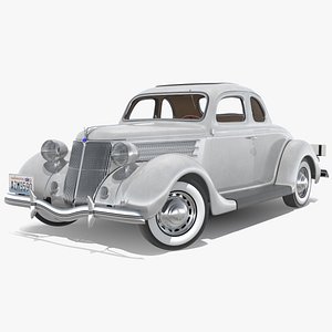 3D 1936 Ford V8 Coupe Metallic Rigged