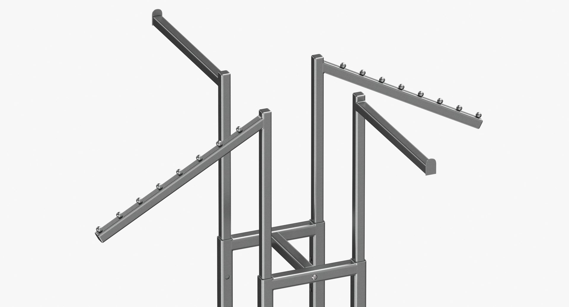 3D Clothing 4 Way Rack 01 Metal Black and White - TurboSquid 1965914