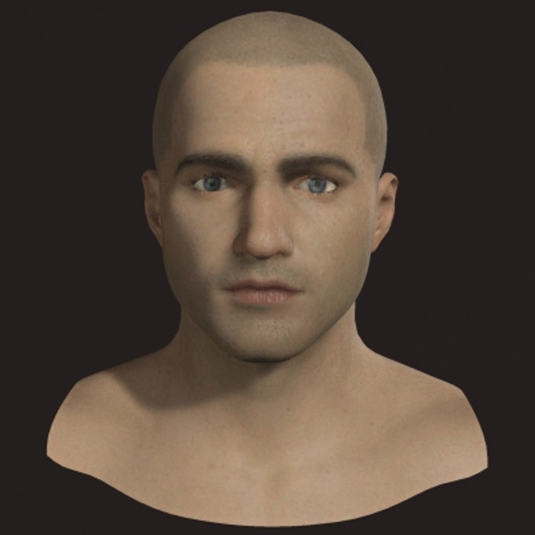 maya polygonal male head