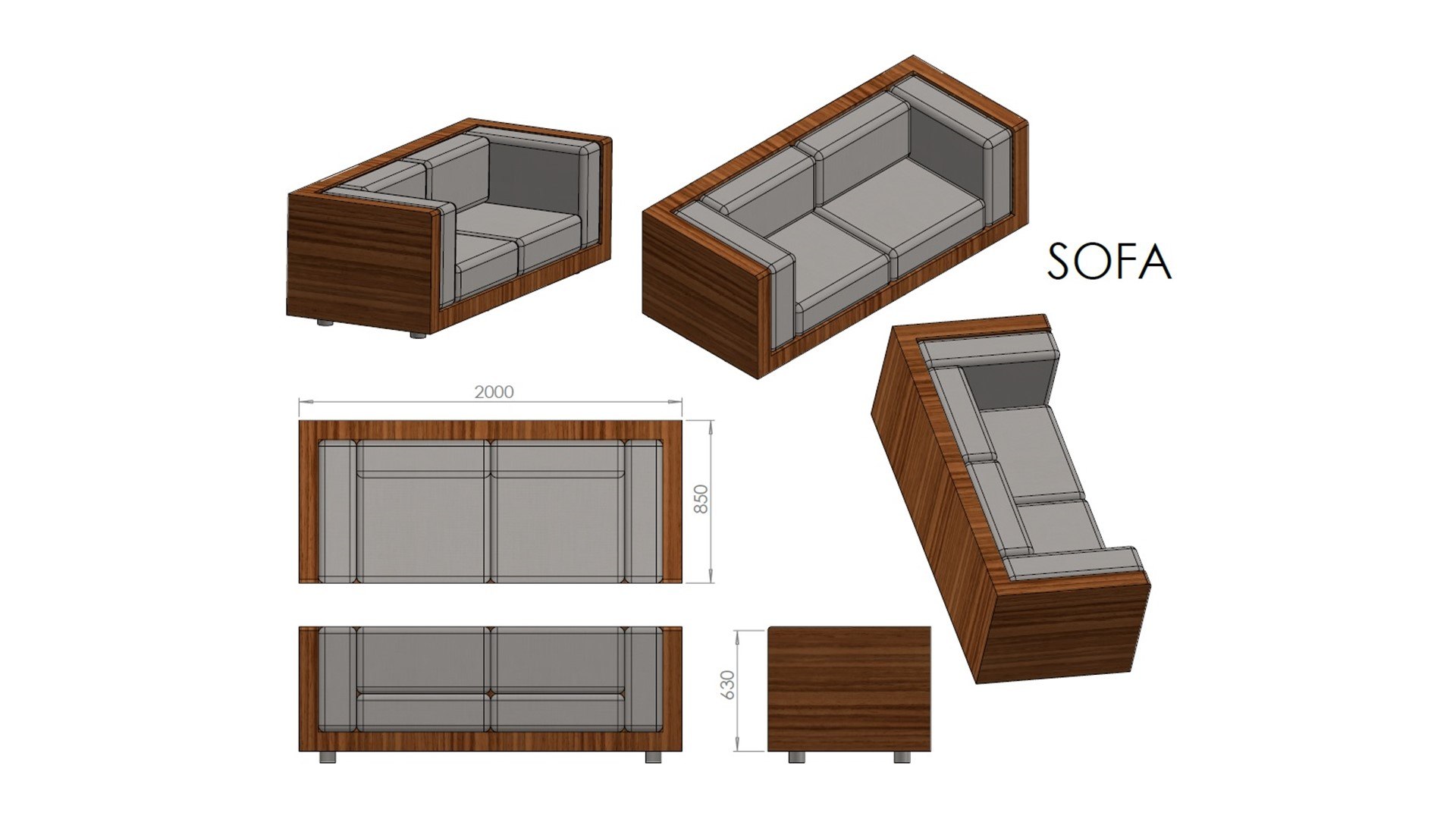 3D Couch Sofa Model - TurboSquid 2100664