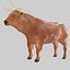 Brown Bull Ox Rigged Low Poly