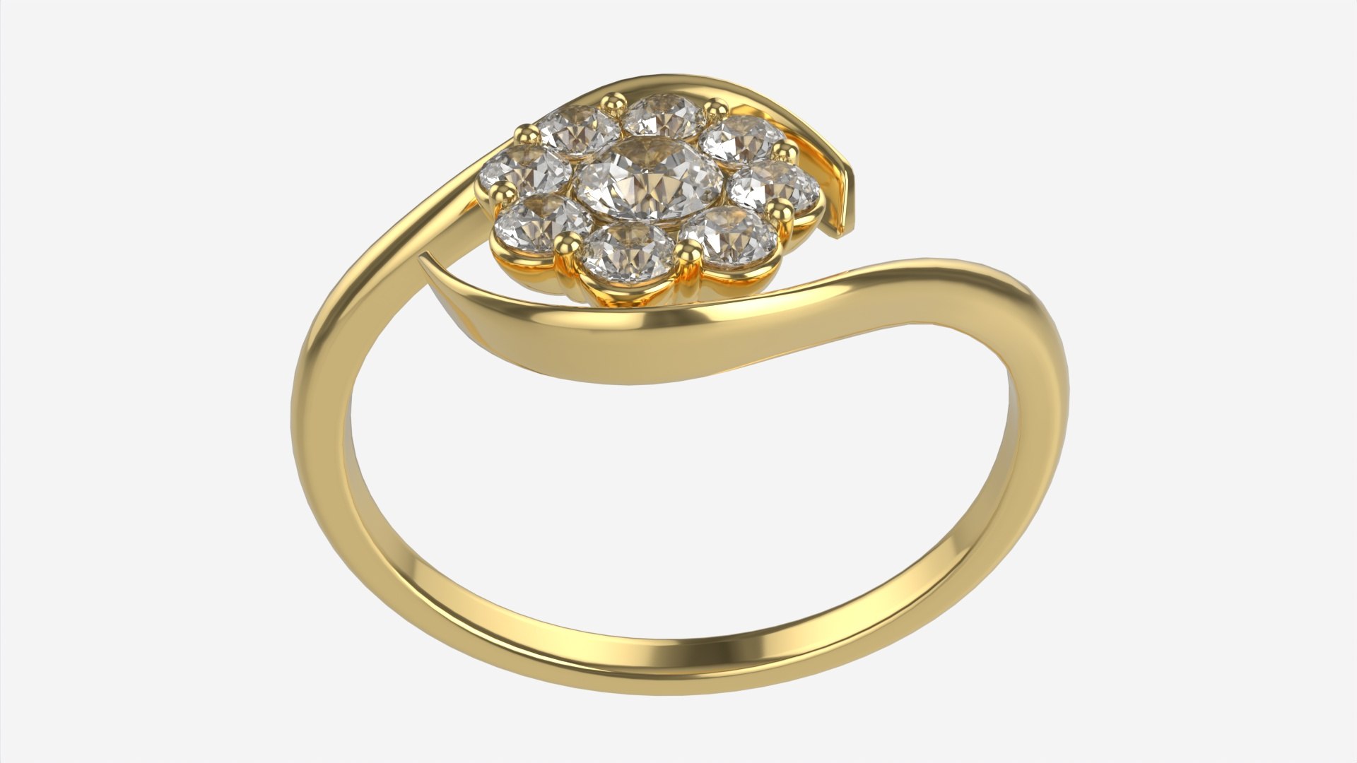 3D Gold Diamond Ring Jewelry 05 Model - TurboSquid 1968706