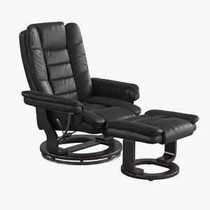 Leather recliner with ottoman FLASH FURNITURE model BT-7818 3D