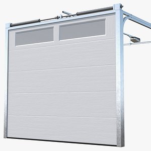 Sectional Garage Door with Mechanism 3D model