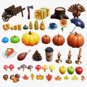 3D model Stylized Fall Autumn Asset Pack