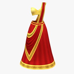 3D Floor Length Saree Dress