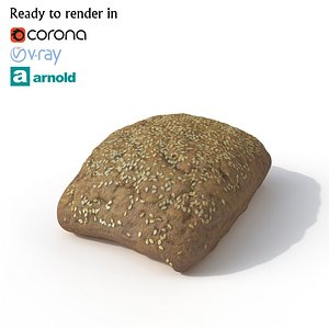 3D bread photogrammetry arnold model