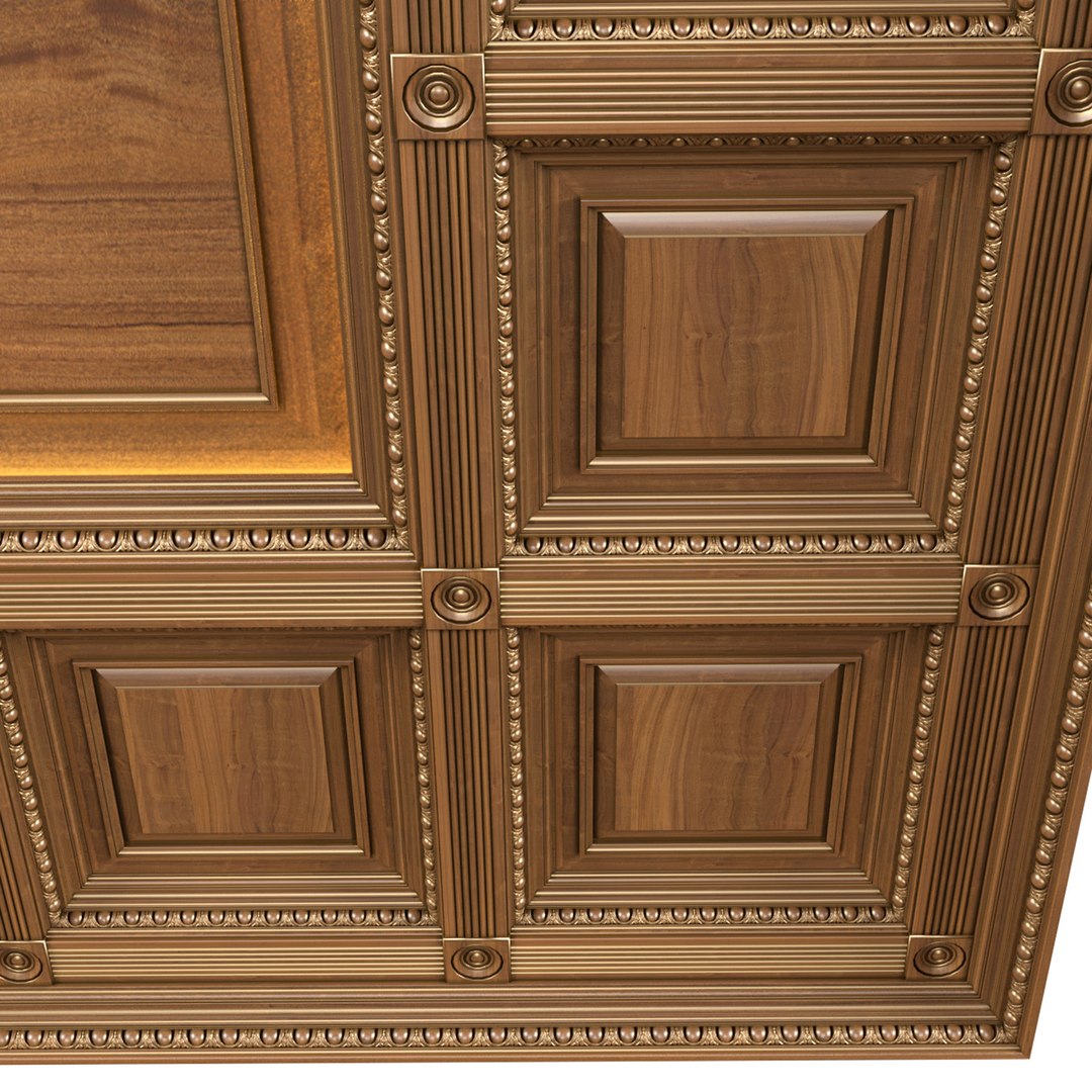 3d Classical Coffered Ceiling Set 3d Model Turbosquid 1972715