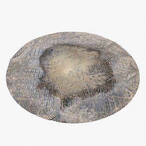 3D Gravel Ground Water 02 - 3D photogrammetry model scan of sand and tire track pattern model