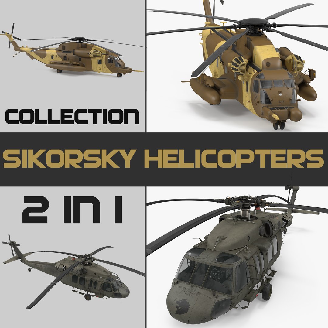 Sikorsky Military Helicopters 3D Models Collection 3D model preview