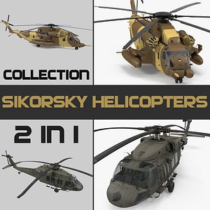 Sikorsky Military Helicopters 3D Models Collection