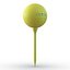 Pelota de golf y camiseta amarilla modelo 3D