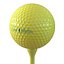 Pelota de golf y camiseta amarilla modelo 3D