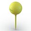 Pelota de golf y camiseta amarilla modelo 3D