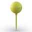 Pelota de golf y camiseta amarilla modelo 3D
