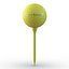 Pelota de golf y camiseta amarilla modelo 3D