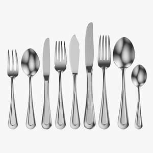 Classic Cutlery Set of 9 Pieces 3D model