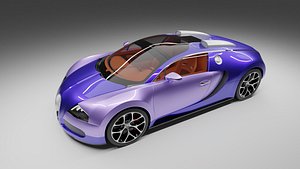 3D BUGATTI VEYRON GRAND SPORT VIOLET METALICA model