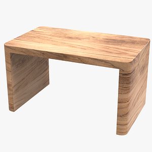 3D Small Wooden Bench