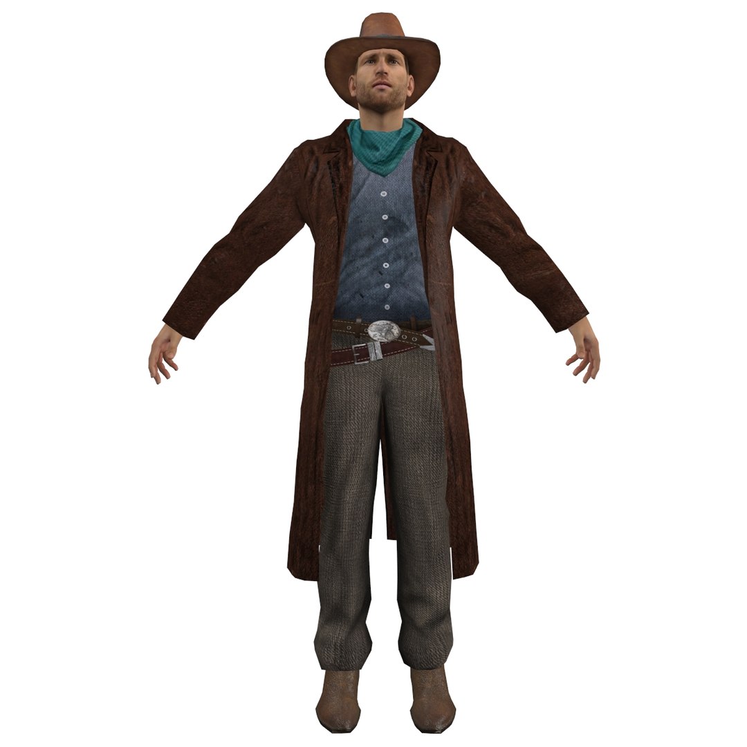 3d wild west cowboy model