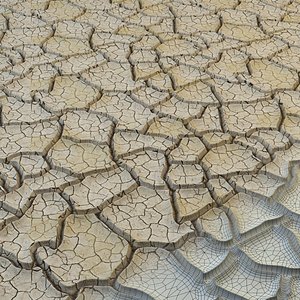 cracked ground 3D model