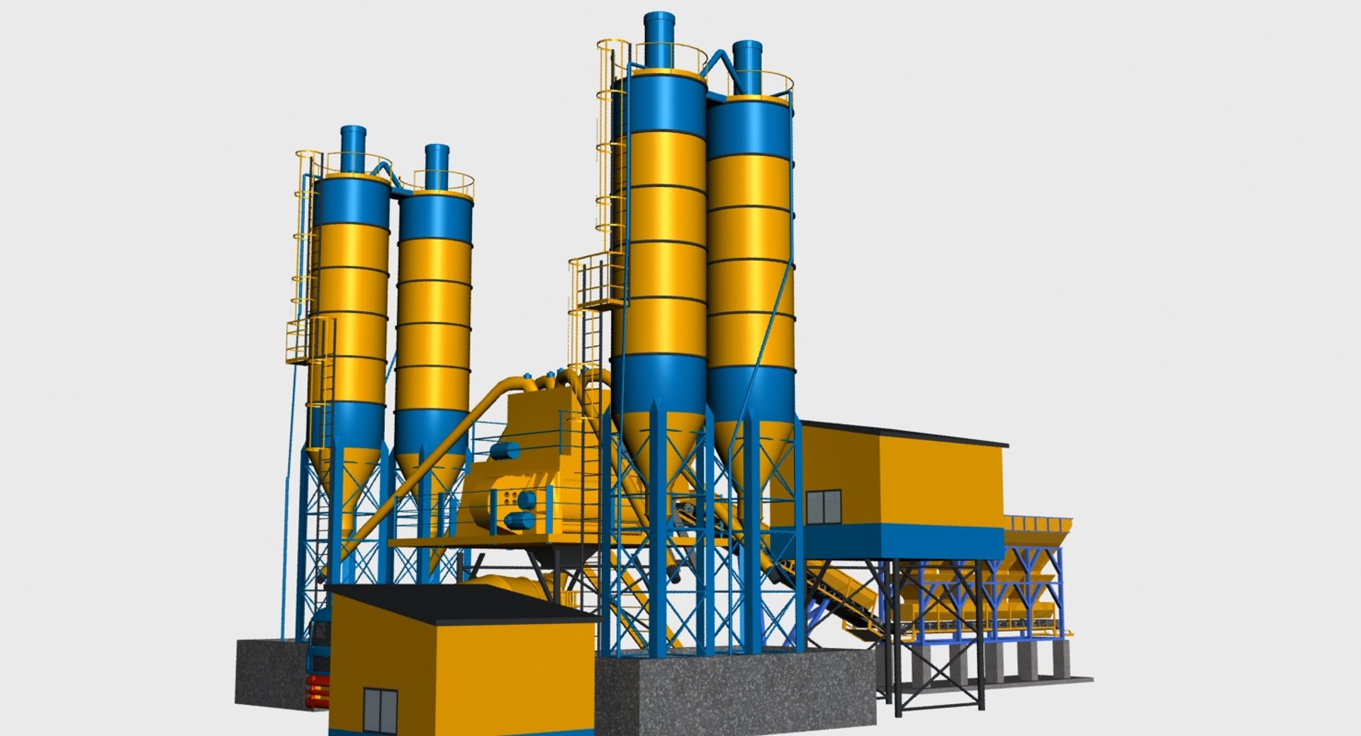 3d Concrete Mixer Plant Model