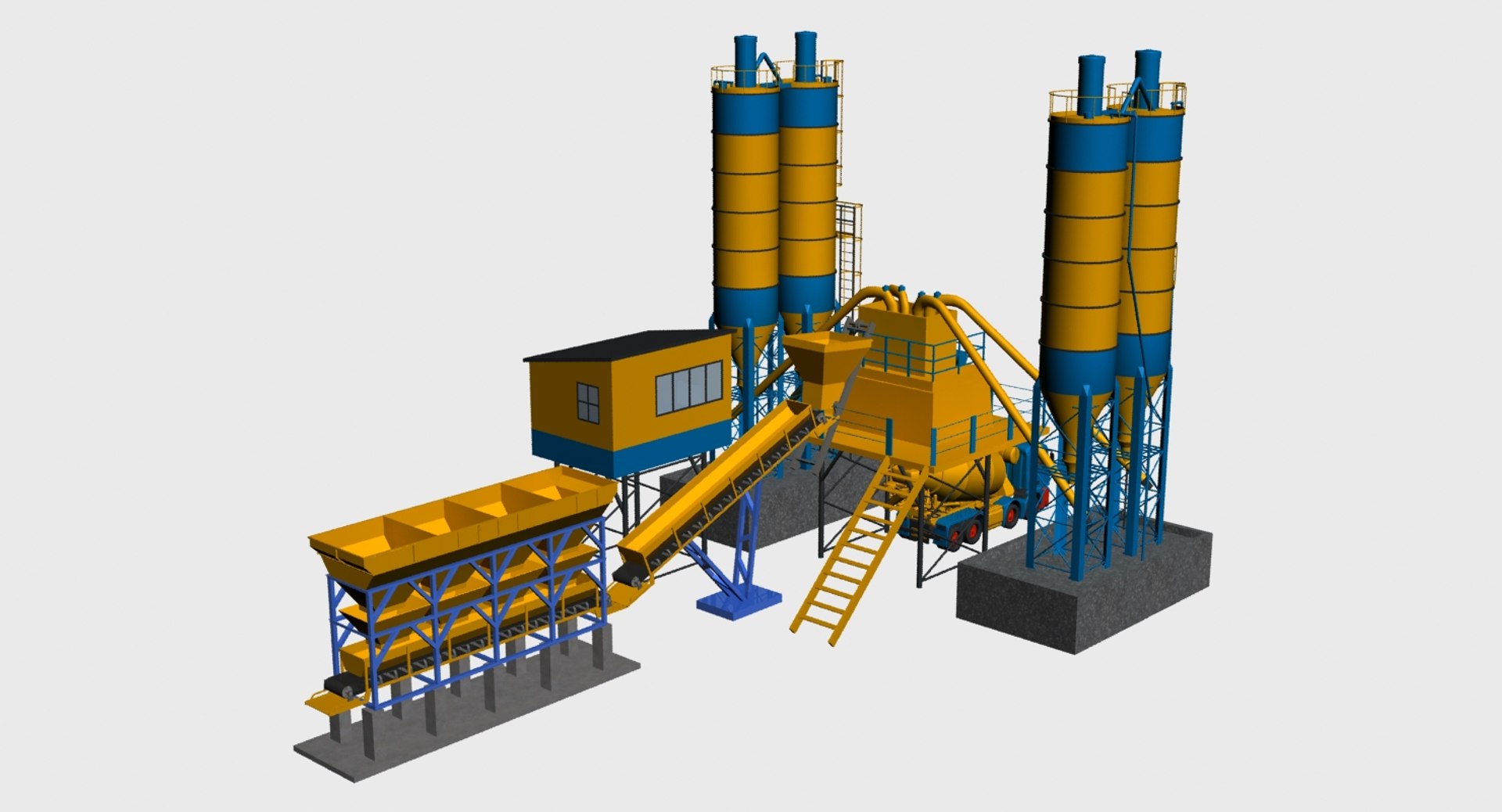 3d Concrete Mixer Plant Model