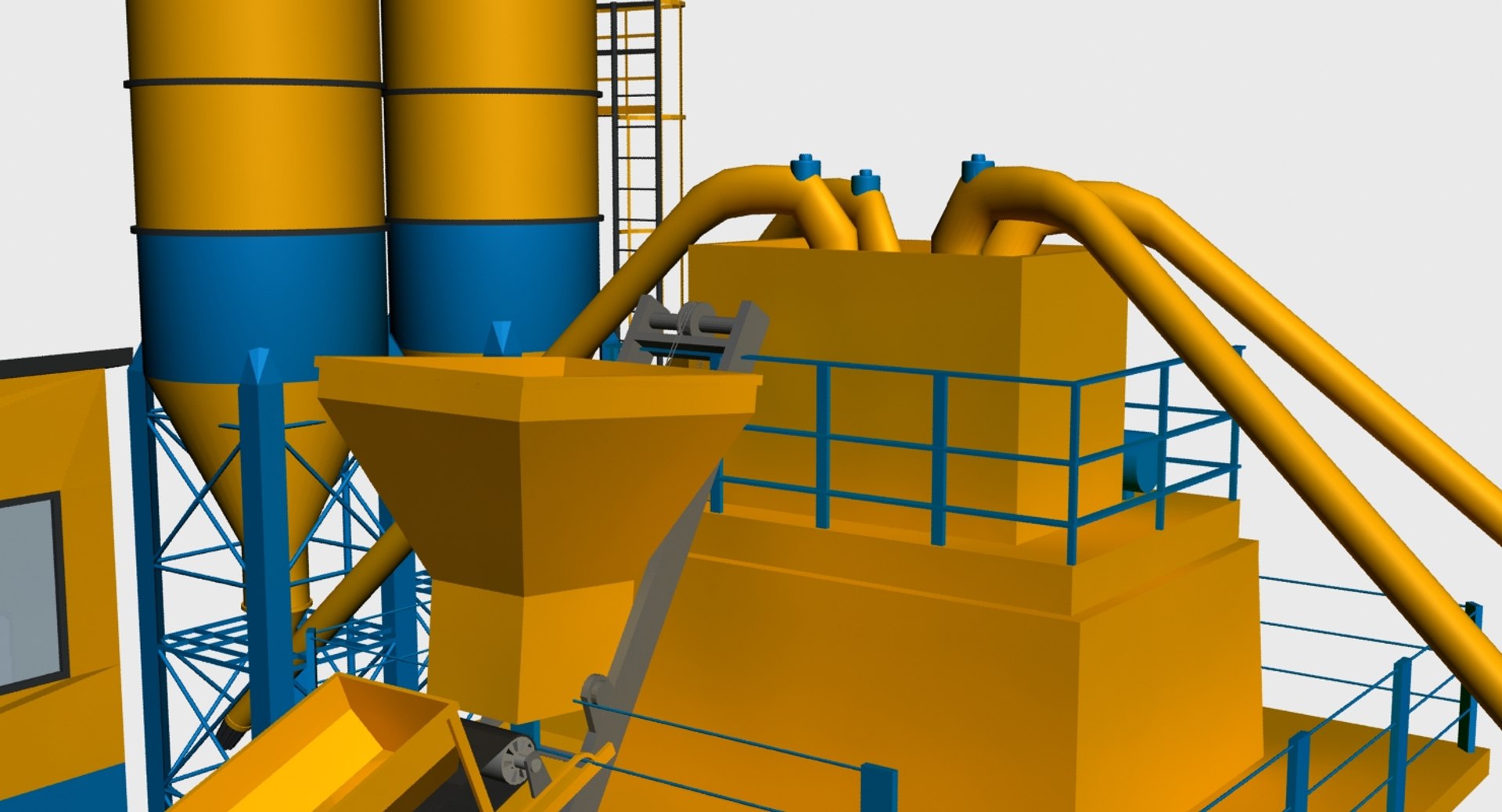 3d Concrete Mixer Plant Model