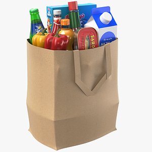 Detailed Paper Bag With Goods