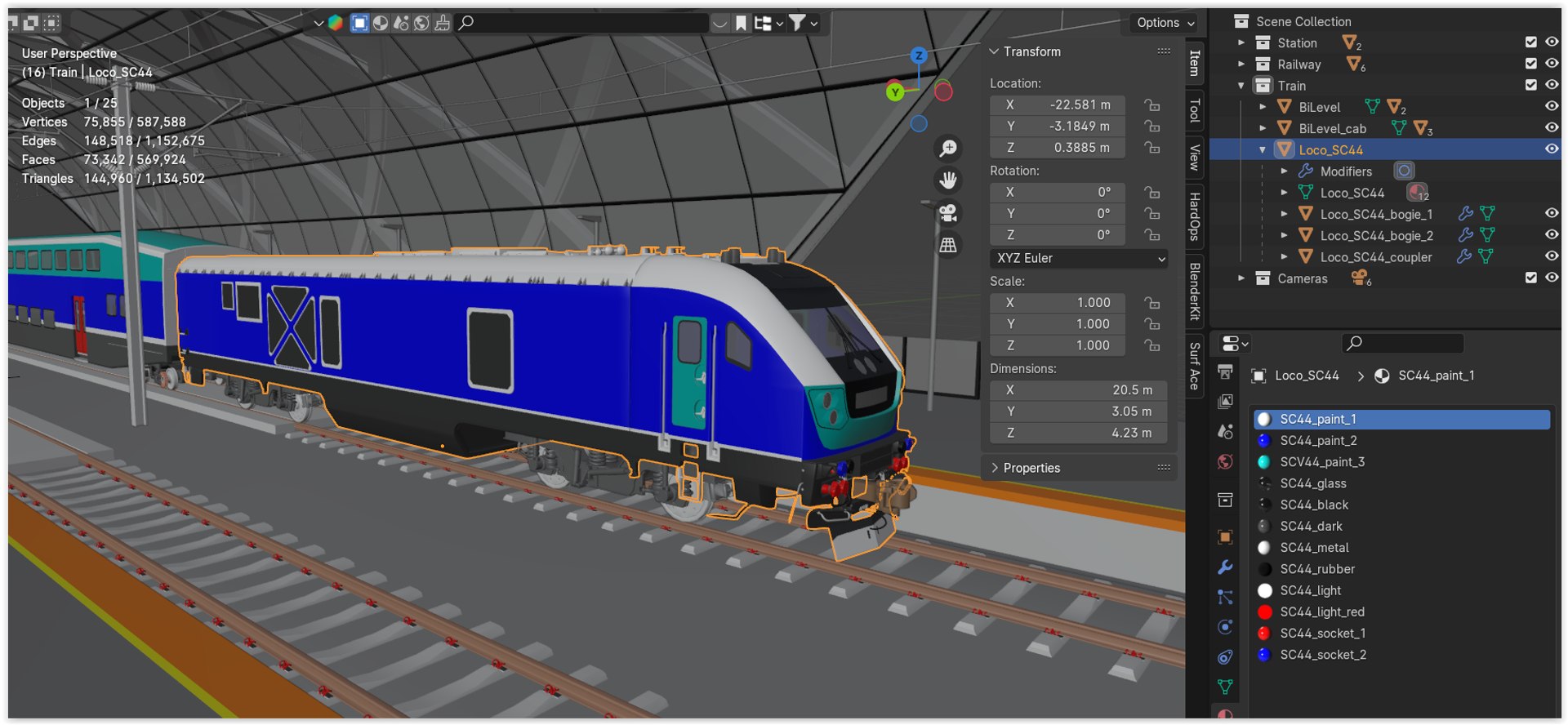 Station With BiLevel Train III Model - TurboSquid 2312970