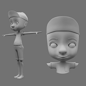 Stylized Cartoon Boy Character Base Mesh