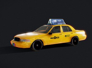 New York Taxi Yellow Cab 3D model